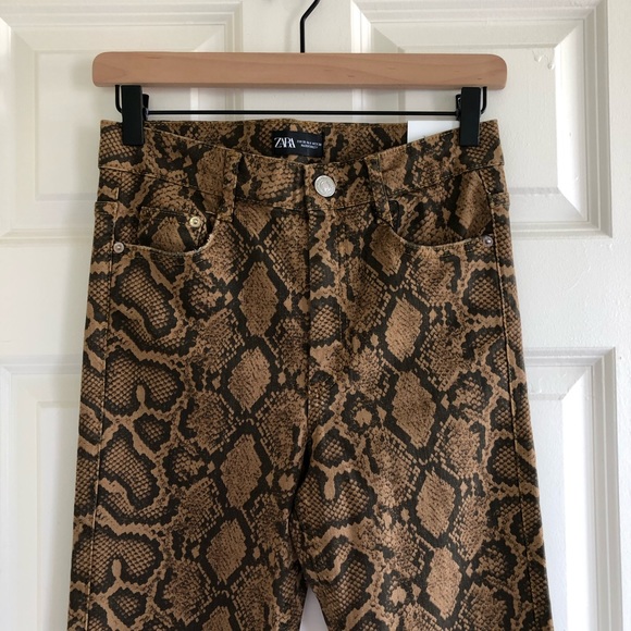NWT Zara high waist animal print skinny jeans 4 - Picture 4 of 9